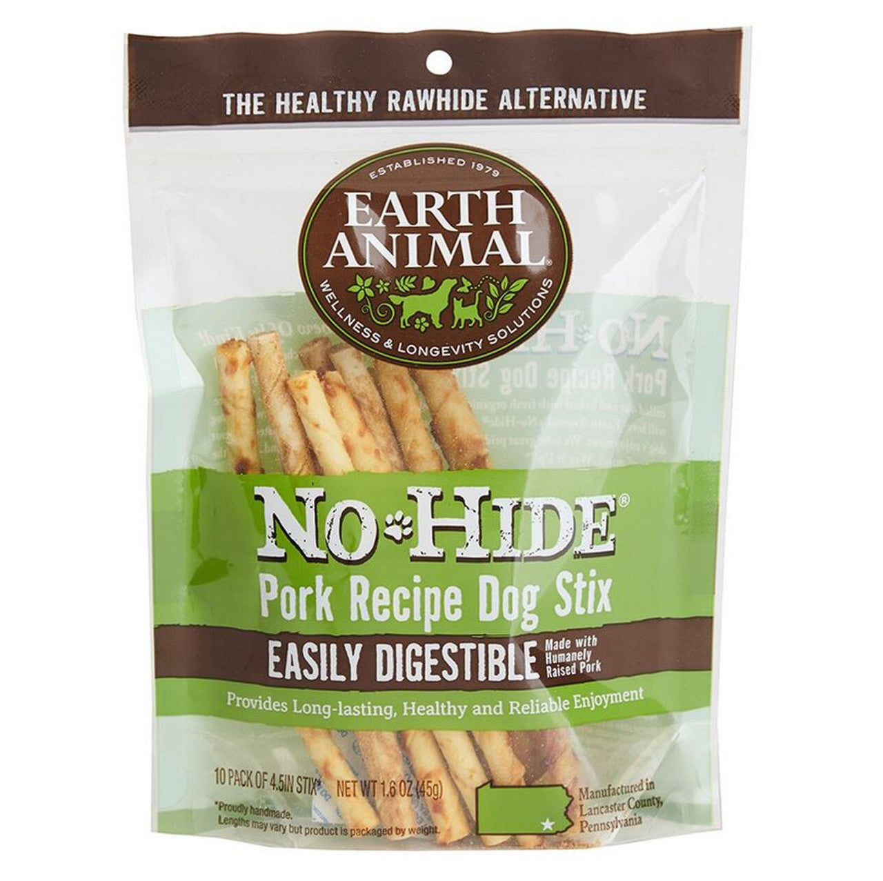 Earth Animal No Hide STIX 10pk Dog Treat