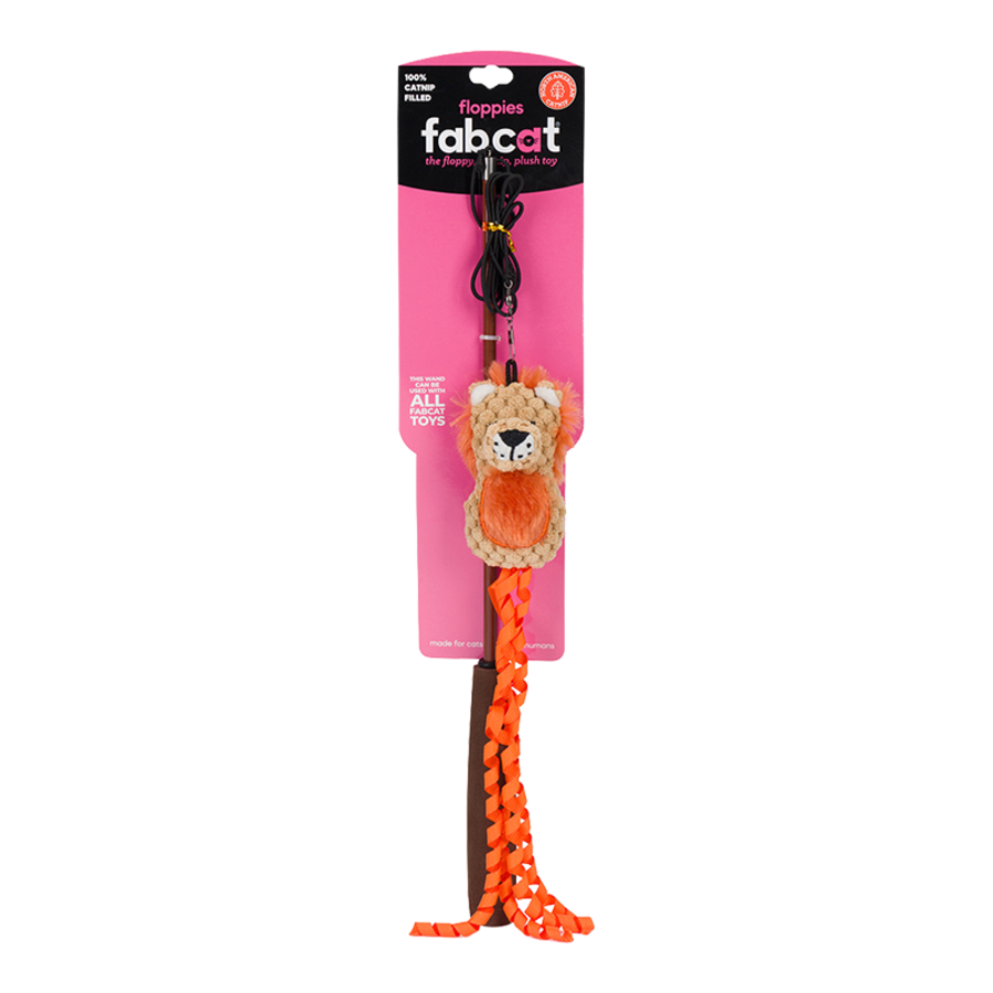 fabcat Floppy Lion Teaser Cat Toy