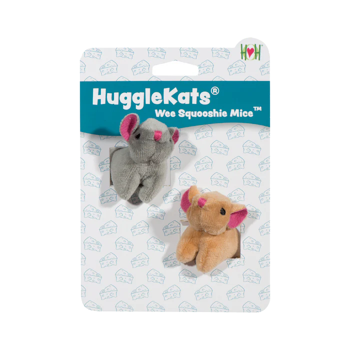 HuggleHound Cat Wee Squooshie Mice 2pk Cat Toy