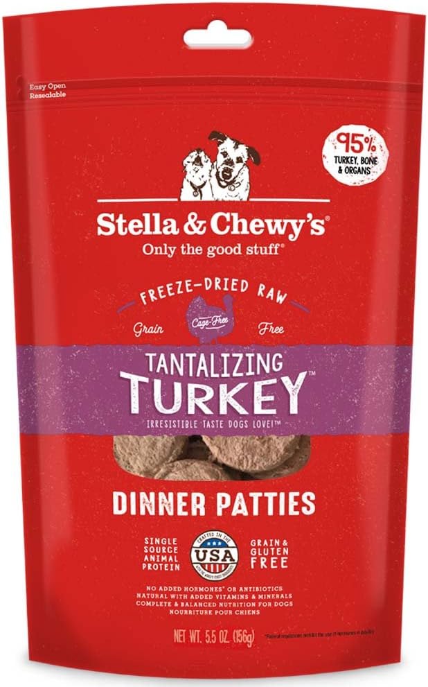 Stella & Chewy's Tantalizing Turkey Dinner Patties Raw Freeze-Dried Dog Food