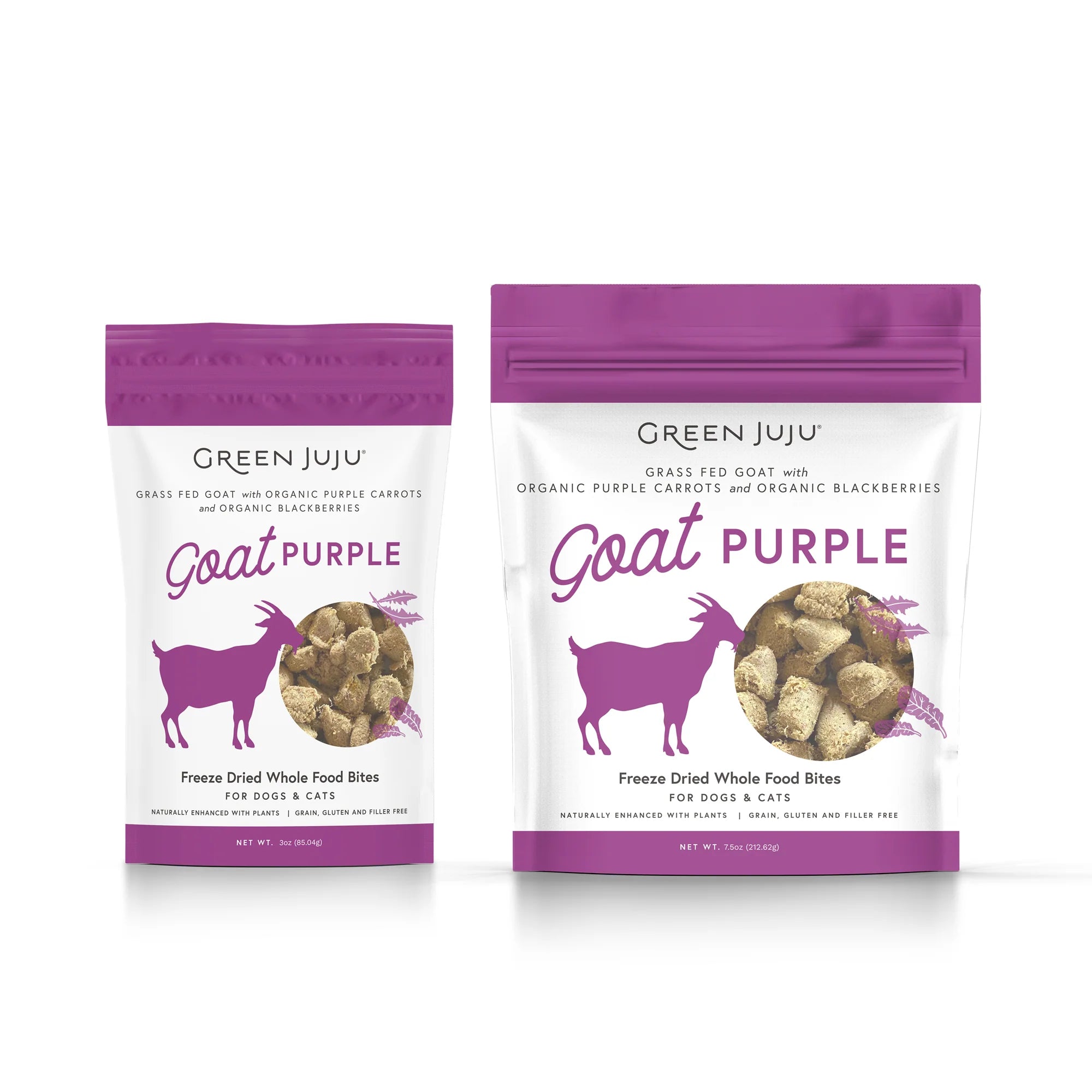 Green Juju Freeze-Dried Whole Food Bites Goat Purple for Dogs & Cats