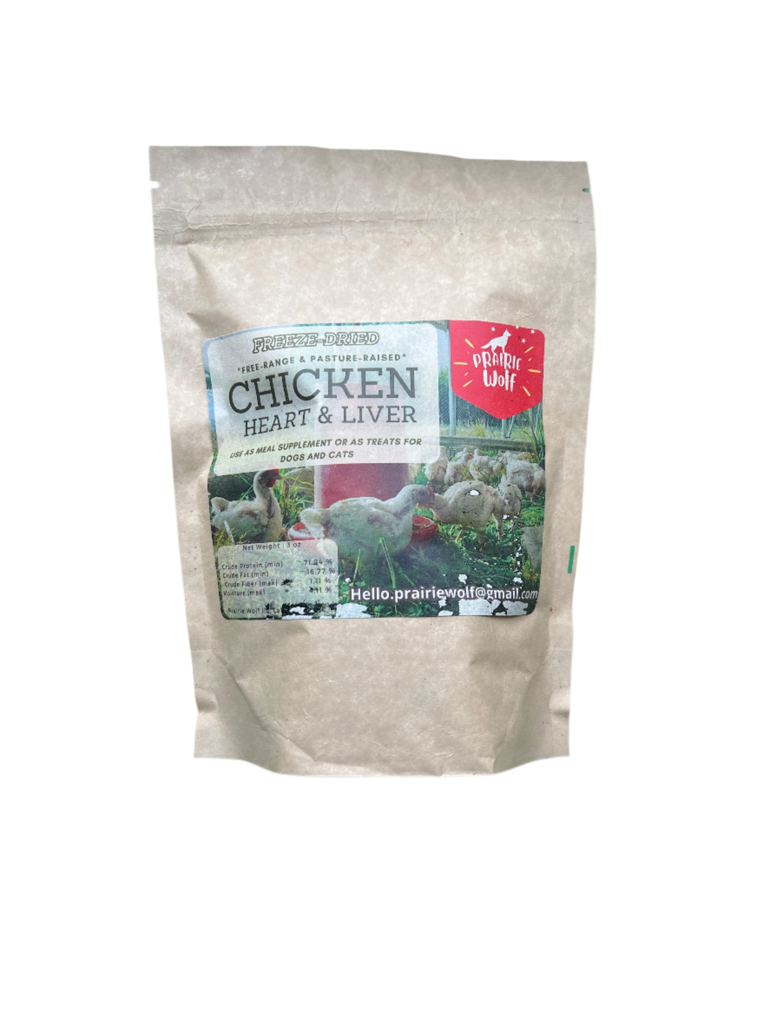 Prairie Wolf Freeze-Dried Chicken Heart & Liver Treats