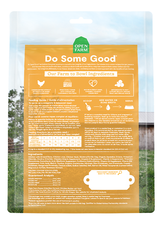 Open Farm Cat Freeze-Dried Raw Harvest Chicken Cat Food