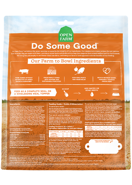 Open Farm Freeze-Dried Raw Pork Dog Food