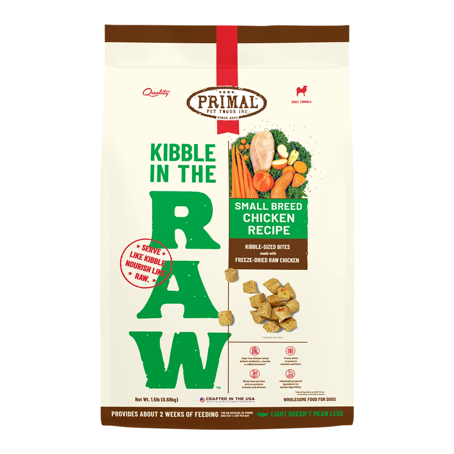 Primal Kibble in the Raw Small Breed Chicken Dog Food