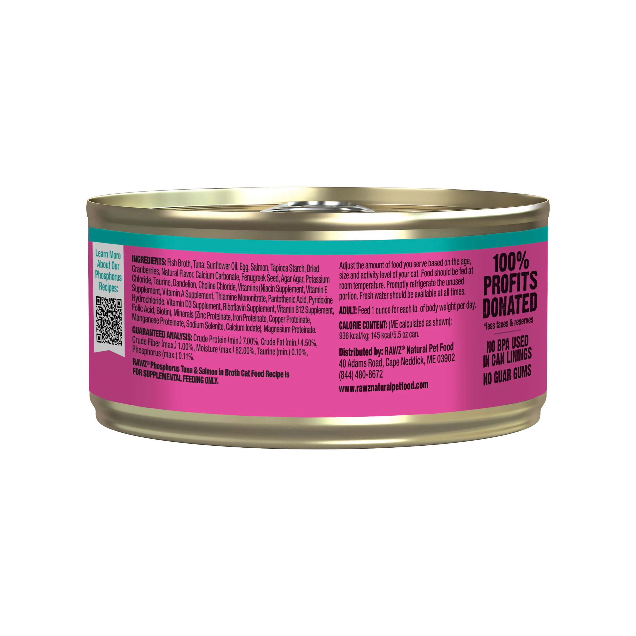 Rawz Lower Phosphorus 5.5oz Canned Cat Food