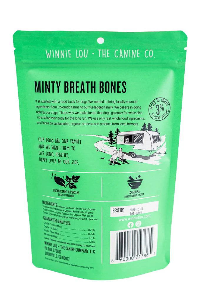 Winnie Lou The Canine Co. Minty Breath Bones Dog Treats