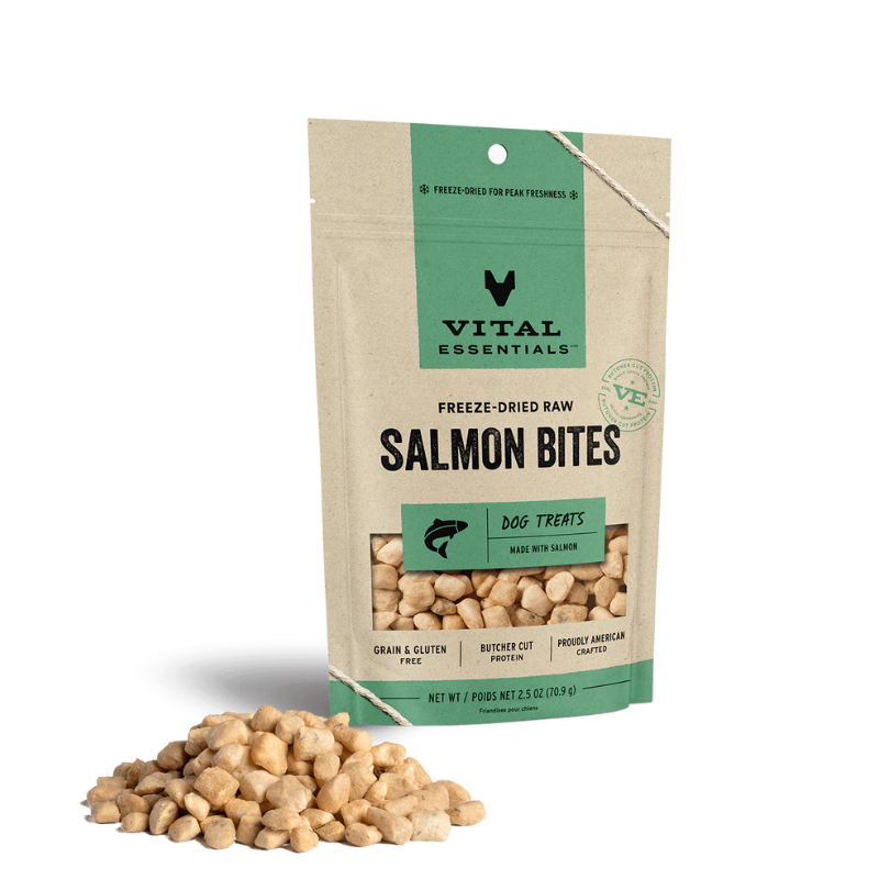 Vital Essentials Freeze-Dried Salmon Bites Dog Treats