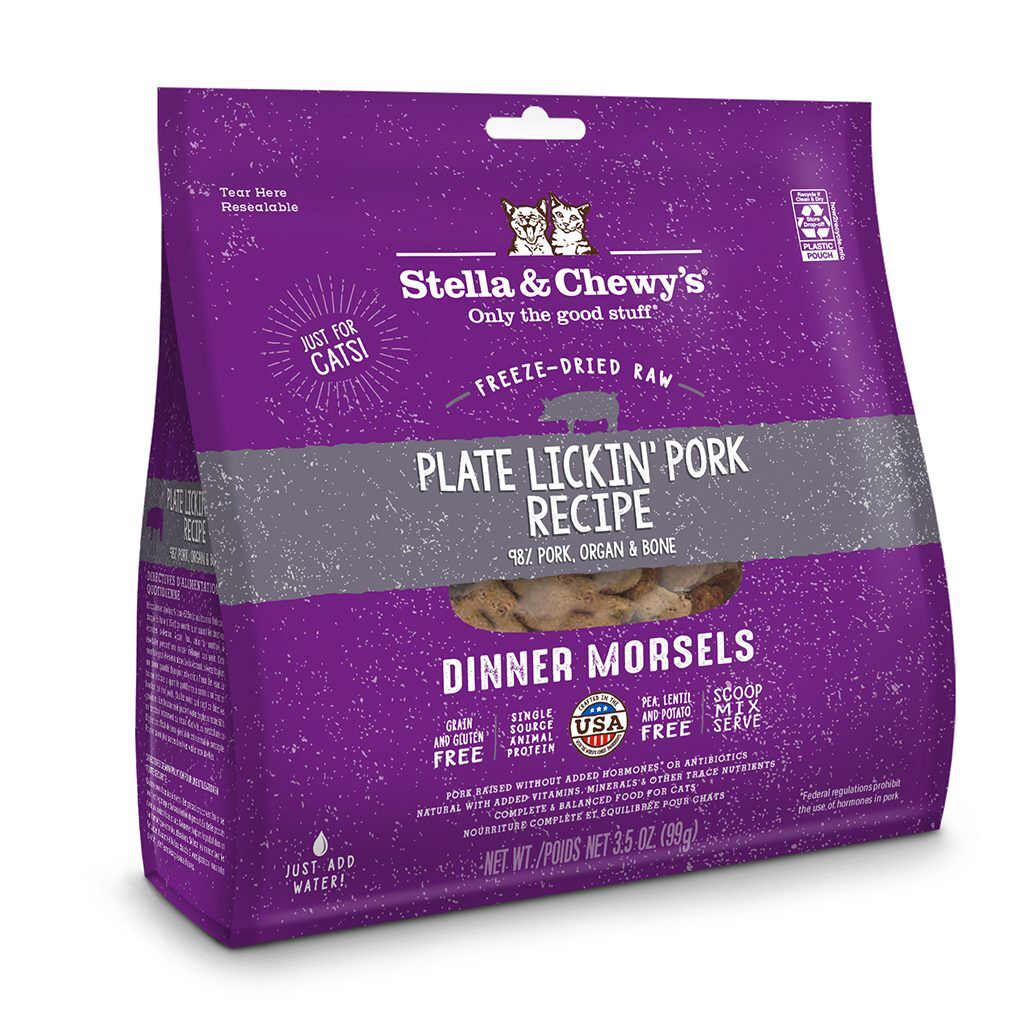 Stella & Chewy's Cat Plate Lickin' Pork Freeze-Dried Dinner Morsels Cat Food