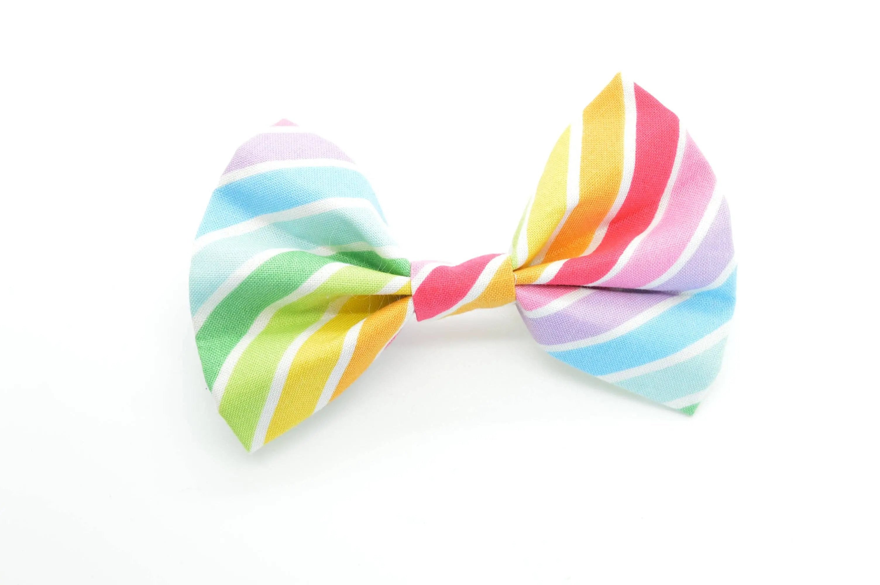 Dog Collar World Rainbow Stripe Bow Tie
