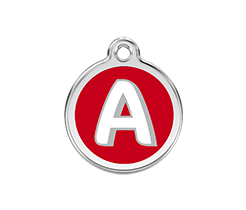 Red Dingo Enamel Pet ID Tag - 1J - Alphabet