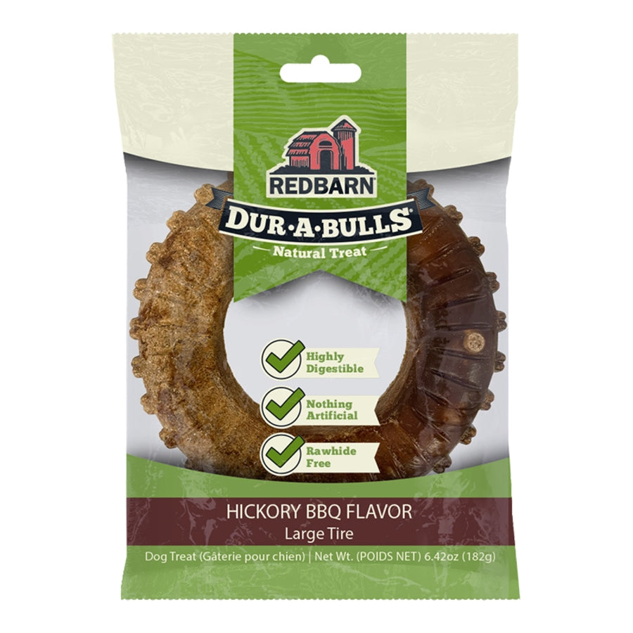 Redbarn Dur-A-Bulls Dental BBQ Tire Large Dog Treat