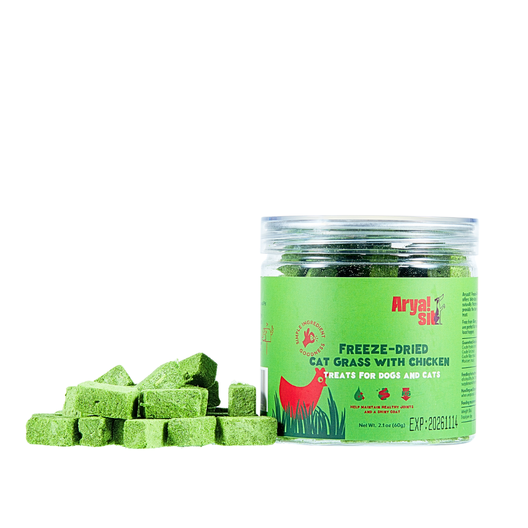 Arya Sit Freeze-Dried Cat Grass with Chicken Cat Treats