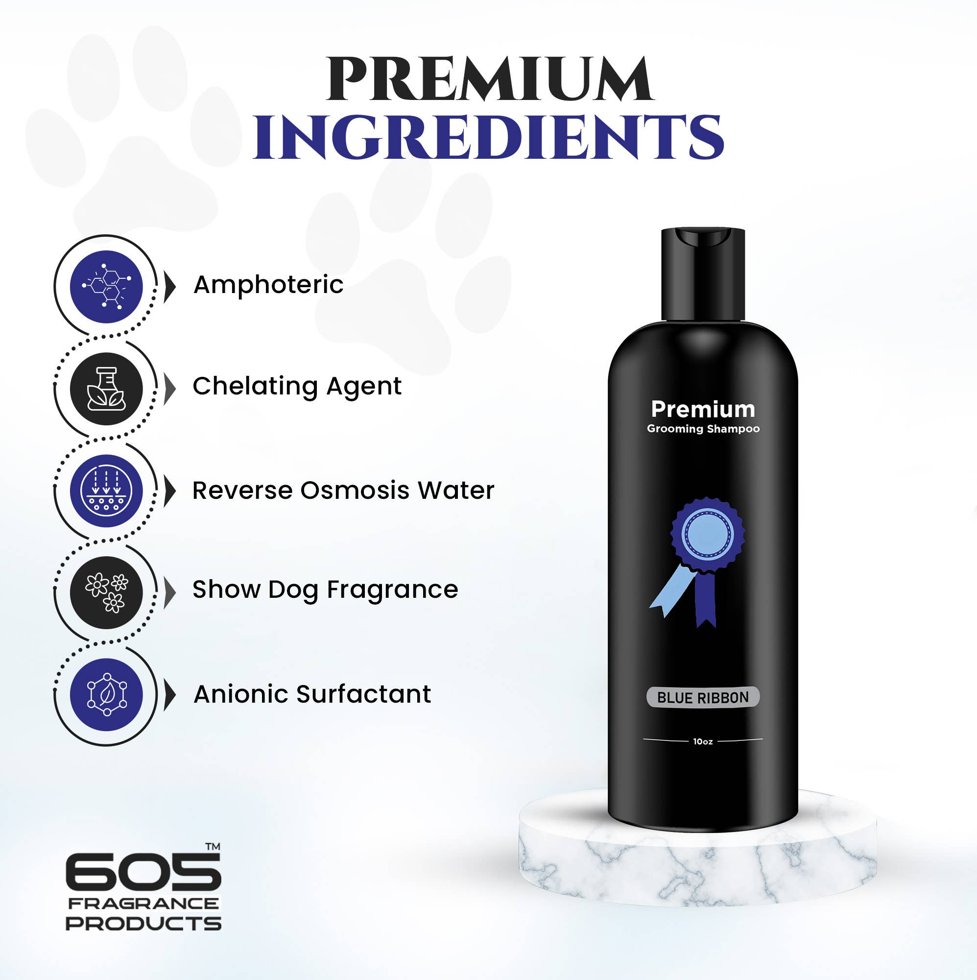 605 Fragrance Products Natural Dog Shampoo and Deodorizer Blue Ribbon Shampoo