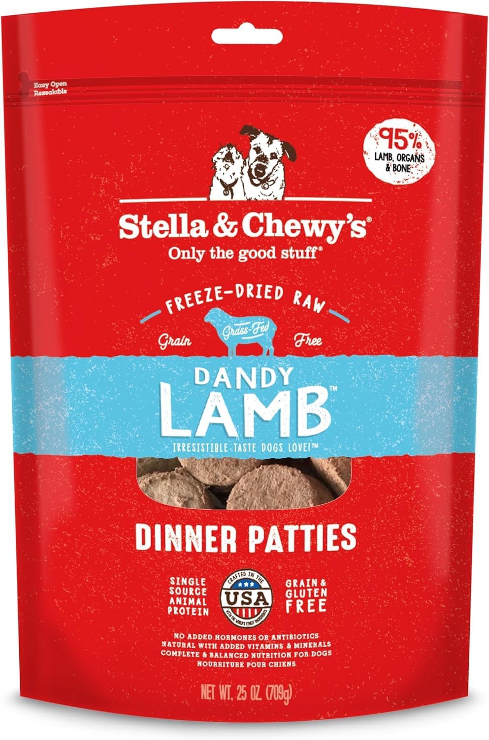Stella & Chewy's Dandy Lamb Dinner Patties Raw Freeze-Dried Dog Food