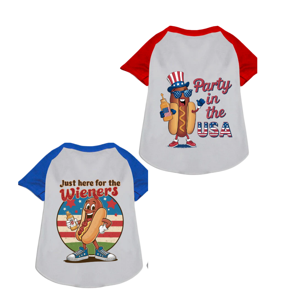 Sparky & Co Patriotic Pet Baseball Raglan T-Shirt