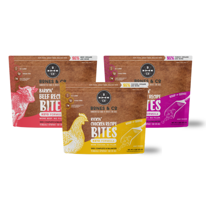 Bones & Co Keto-Approved Recipe Bites Raw Frozen Dog Food