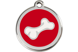 Red Dingo Enamel Pet ID Tag - 1BO - Bone Red / Large - Paw Naturals