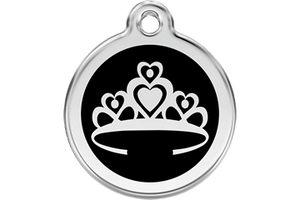 Red Dingo Enamel Pet ID Tag - 1CR - Crown Black / Large - Paw Naturals