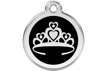 Red Dingo Enamel Pet ID Tag - 1CR - Crown Black / Large - Paw Naturals