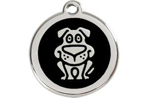 Red Dingo Enamel Pet ID Tag - 1DG - Dog Black / Large - Paw Naturals