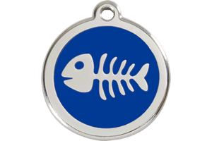 Red Dingo Enamel Pet ID Tag - 1SK - Fish Bone - Paw Naturals