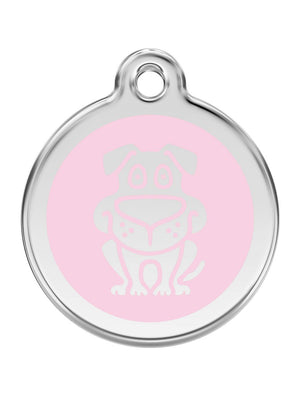 Red Dingo Enamel Pet ID Tag - 1DG - Dog Pink / Large - Paw Naturals