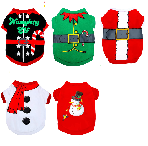 Sparky & Co Cartoon Christmas Print Pajama Shirt for Dogs & Cats (assorted prints)