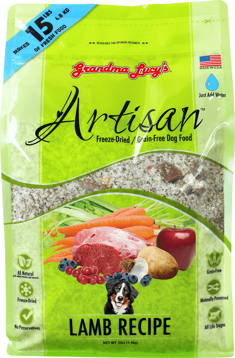Grandma Lucy's Artisan Lamb Raw Freeze-Dried Dog Food 3LB - Paw Naturals