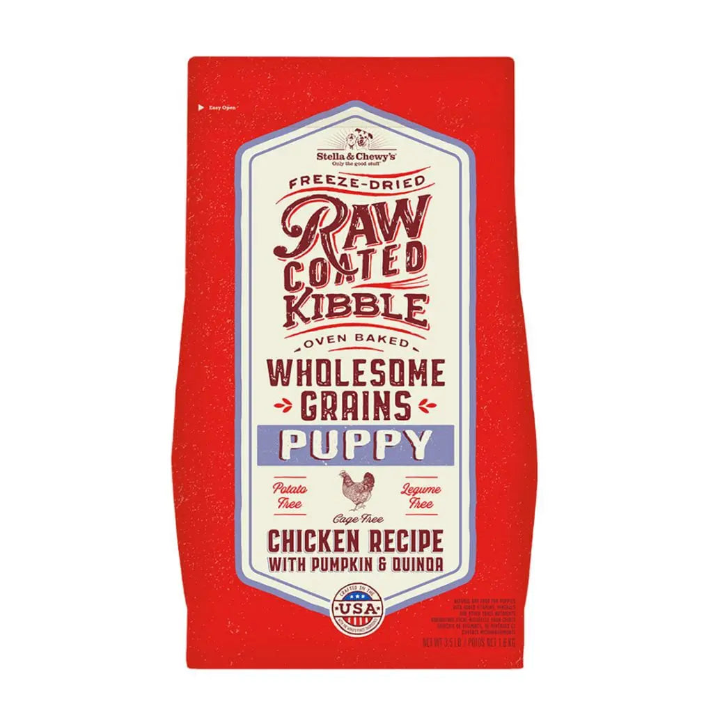 Stella & Chewy's Wholesome Grain Raw-Coated Baked Kibble Puppy Chicken Pumpkin & Quinoa Dry Dog Food