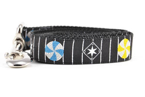 Six Point Pet Chicago Northside/Southside Collar & Leash in Pinwheels Leash LG - Paw Naturals