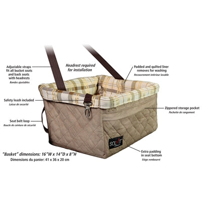 PetSafe Tan Happy Ride™ Quilted Booster Seat (Brown Box)