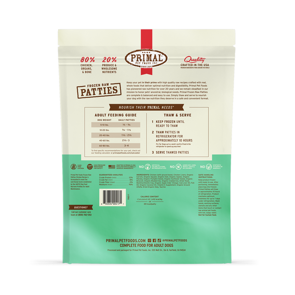 Primal Raw Frozen Chicken Dog Food