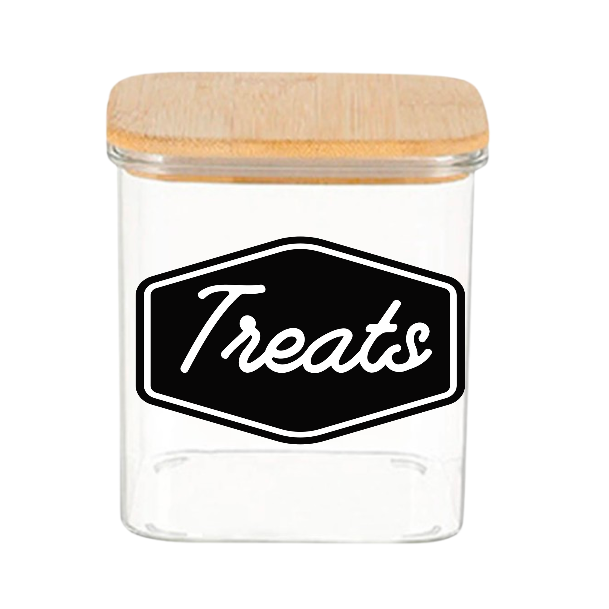 Sparky & Co Tall Rectangular Glass "Treats" Canister 37oz