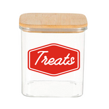 Sparky & Co Tall Rectangular Glass "Treats" Canister 37oz