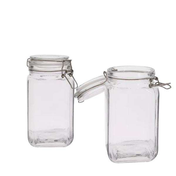 Sparky & Co "Bribes" Glass Treat Canister Jar With Latch-Style Lid 44oz