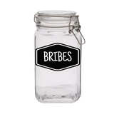 Sparky & Co "Bribes" Glass Treat Canister Jar With Latch-Style Lid 44oz