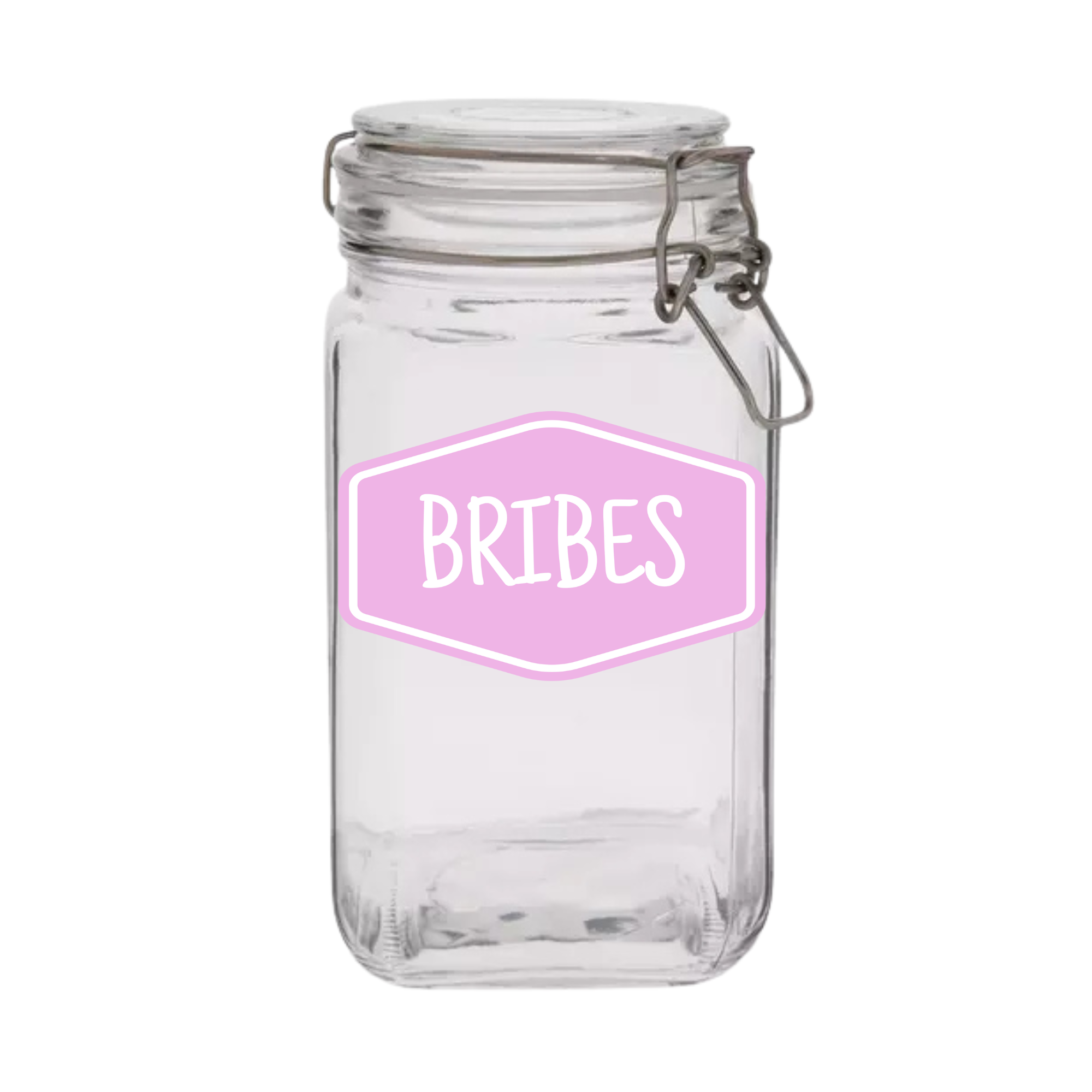 Sparky & Co "Bribes" Glass Treat Canister Jar With Latch-Style Lid 44oz