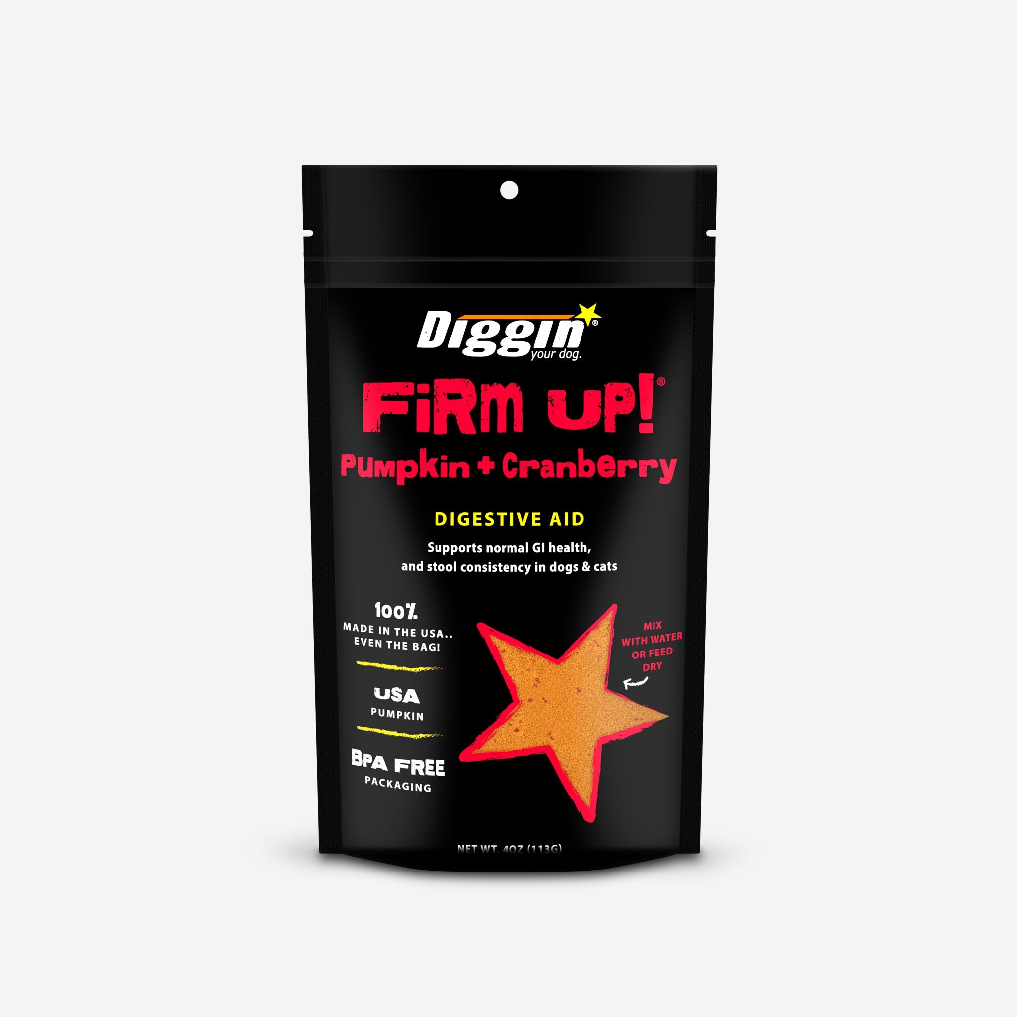 Diggin Your Dog FIRM UP! Pumpkin + Cranberry Digestive Aid