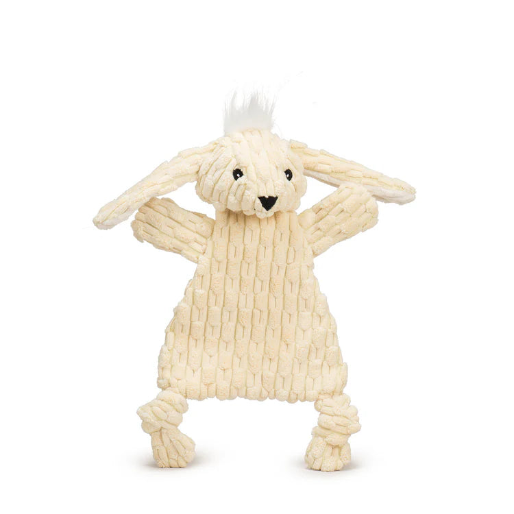 HuggleHounds Flatties Bobbi Bunny Durable Plush Dog Toy