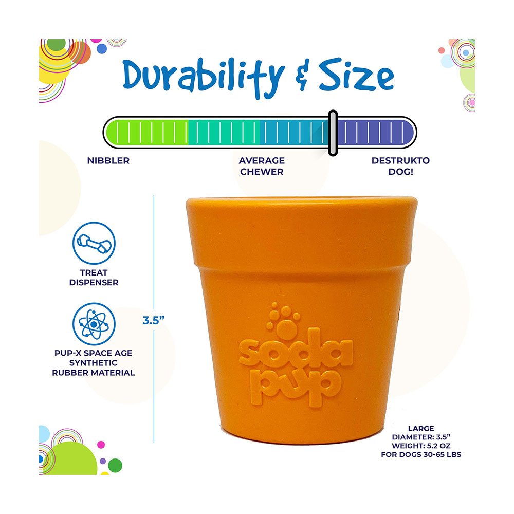 SodaPup Rubber Flower Pot Treat Dispenser & Enrichment Feeder for Dogs
