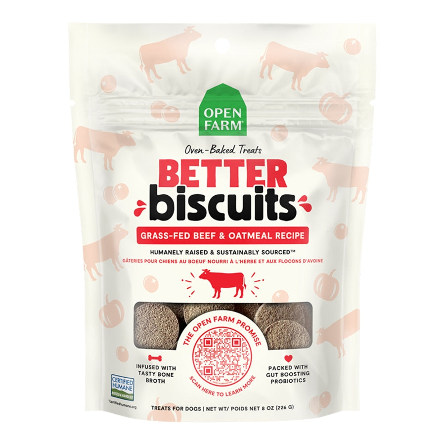 Open Farm Better Biscuit Beef 8oz Dog Treats
