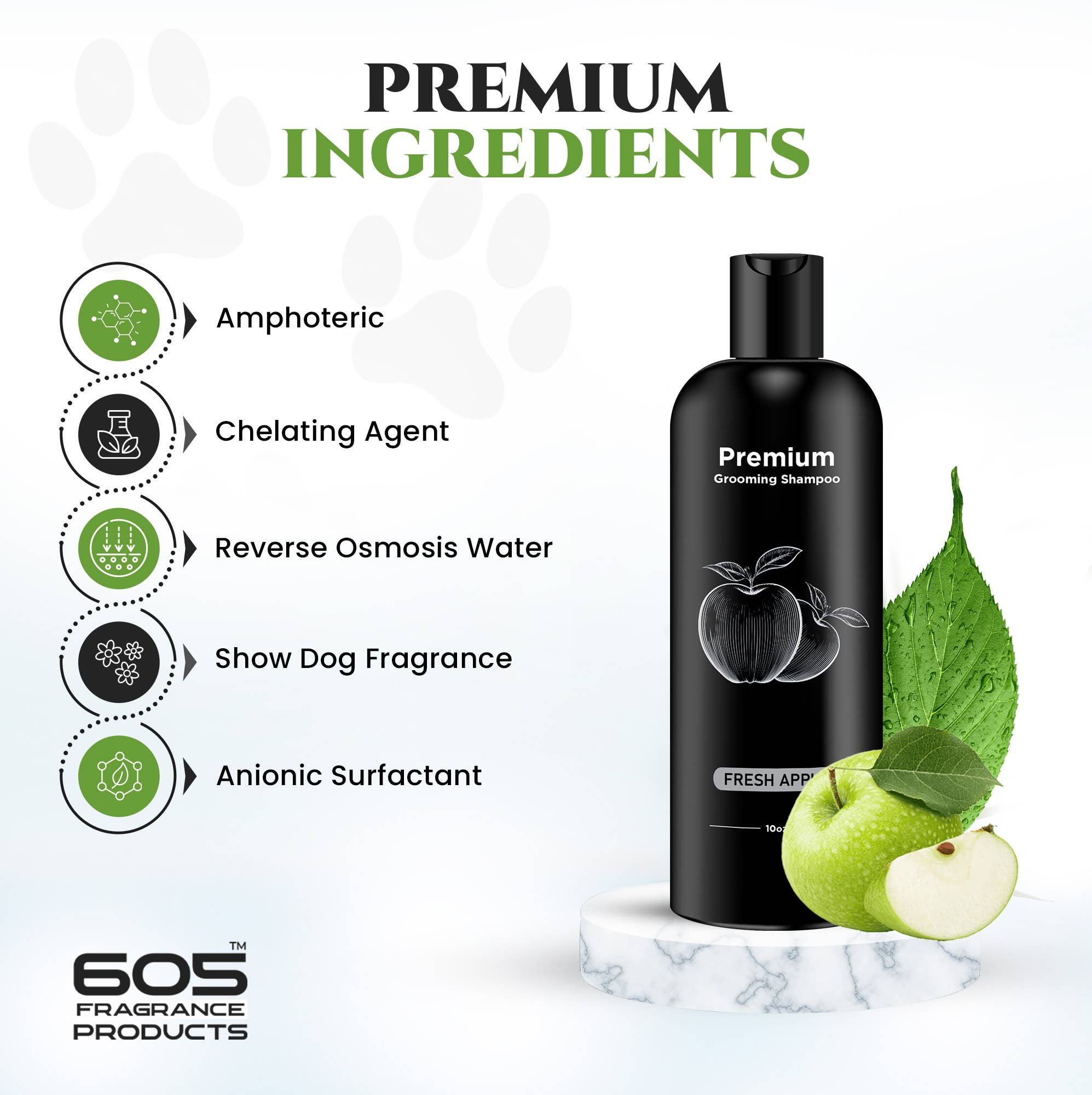 605 Fragrance Products Natural Dog Shampoo and Deodorizer Fresh Apple Shampoo