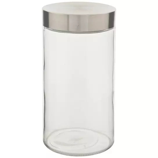 Sparky & Co Good Dog 58oz Cylinder Glass Treat Canister With Metal Screw-Top Lid