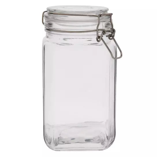 Sparky & Co "Bribes" Glass Treat Canister Jar With Latch-Style Lid 44oz
