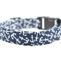 Dog Collar World Anchors Dog or Cat Collar Navy Blue Nautical