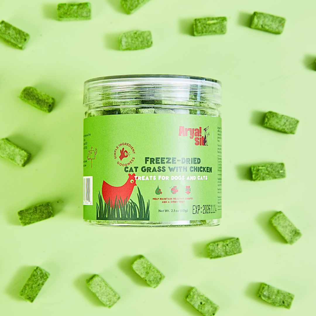 Arya Sit Freeze-Dried Cat Grass with Chicken Cat Treats
