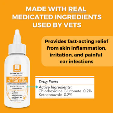 Nootie Dermatology Solutions Medicated Ear Flush for Dogs & Cats