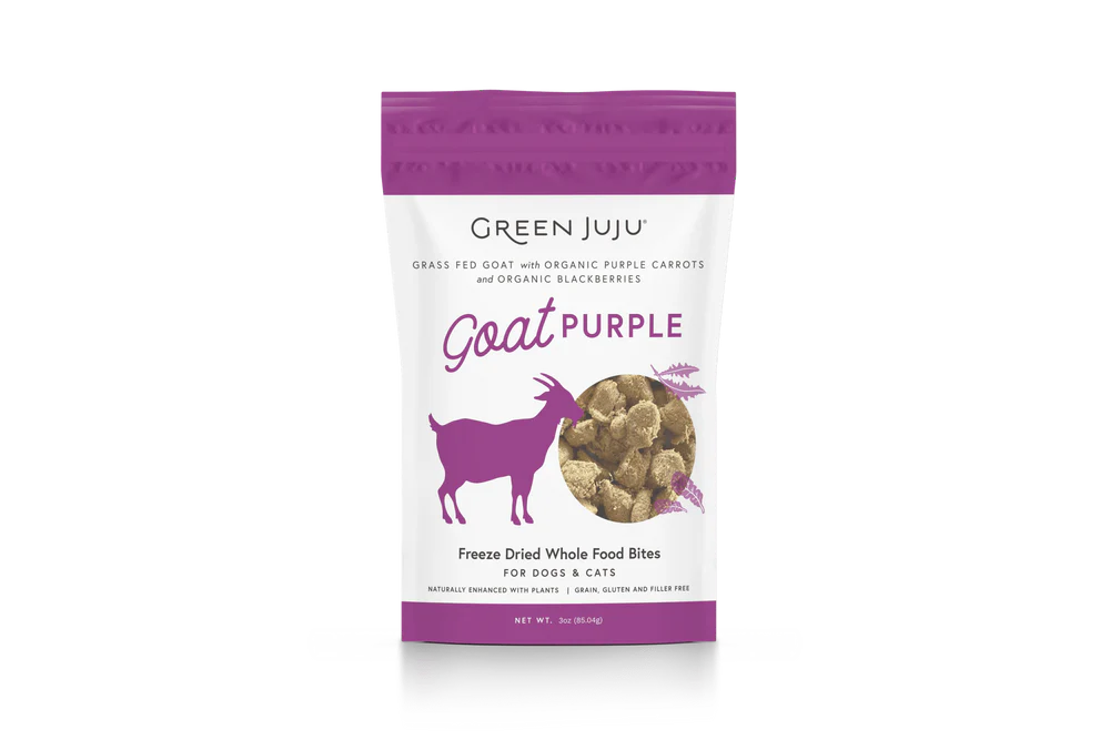 Green Juju Freeze-Dried Whole Food Bites Goat Purple for Dogs & Cats