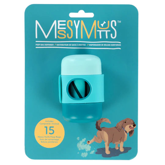 Messy Mutts Poop Bag Dispenser with Silicone Strap